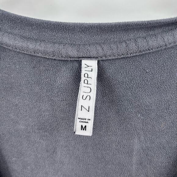 Z Supply The Suede Pocket Tee Gray Shirt Soft Lightweight Womens Size Medium - Picture 6 of 11